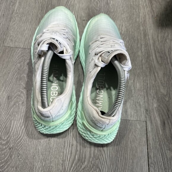 NoBull Ripstop Runner White Teal  Ombre Running Workout Shoes Womens Size 7 - Picture 6 of 9